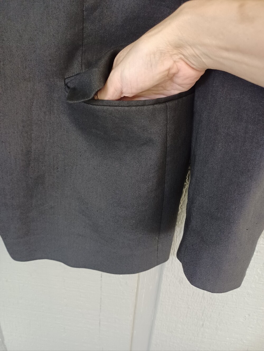 Frame Grandfather Jacket Blazer Size XS Women Linen Blend Black Quiet Luxury - Picture 5 of 15